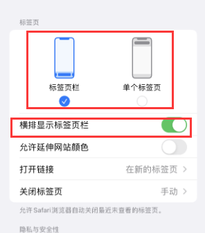 融水iPhone授权维修分享Safari浏览器如何切换标签栏位置 