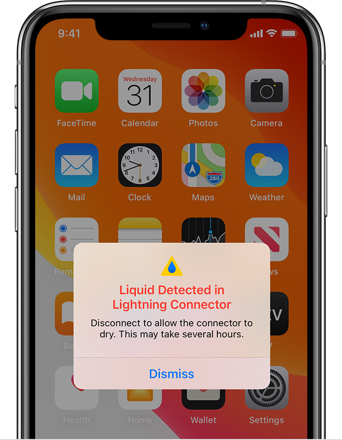 融水苹果手机维修分享iPhone 12 在充电时出现 “闪电接口检测到液体”的提示怎么办 